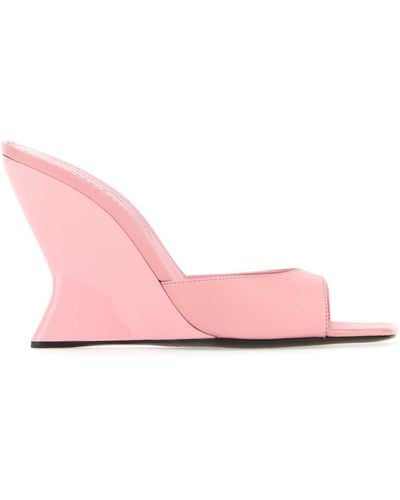 Sergio Rossi Nappa Leather Evangelie Mules - Pink