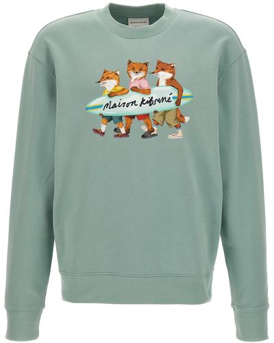 Maison Kitsuné Surfing Fox Sweatshirt - Green