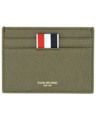 Thom Browne Logo Printed Credit Card Holder - Green