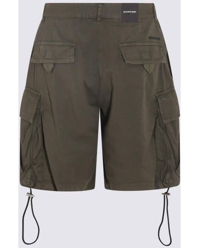 DSquared² Dark Cotton Blend Cargo Shorts - Green