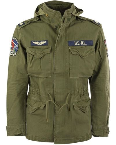 Polo Ralph Lauren Iconic Military Jacket With Patch - Green