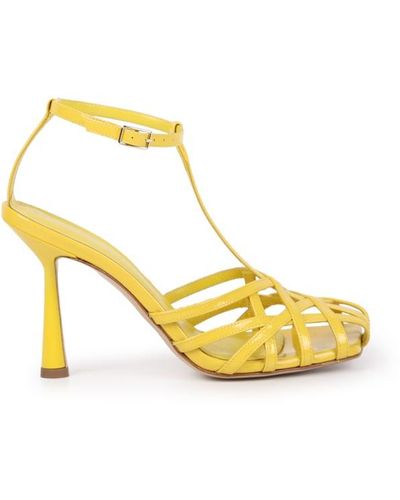 Aldo Castagna Lidia Sandals Made Of Painted Leather - Yellow