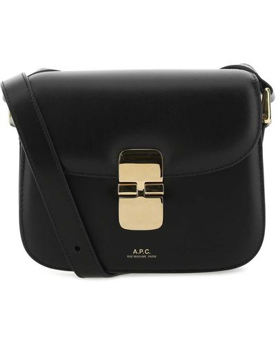 A.P.C. Leather Mini Grace Crossbody Bag - Black