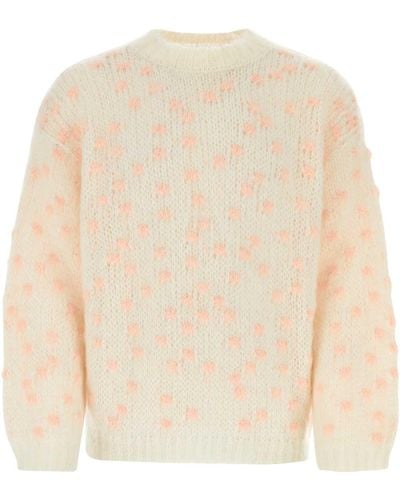 Magliano Embroidered Mohair Blend Sweater - White