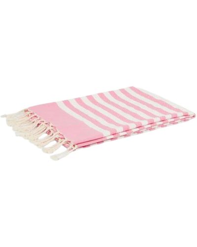 Mc2 Saint Barth Ultra Light Beach Towel With Fringe - Pink