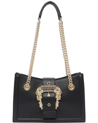Versace Baroque-buckle Shoulder Bag - Black