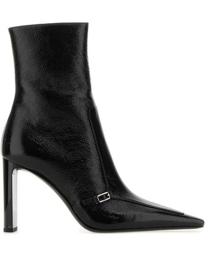 Saint Laurent Leather Vendome Ankle Boots - Black