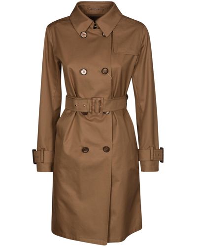 Herno Regular Fit Plain Trench - Brown