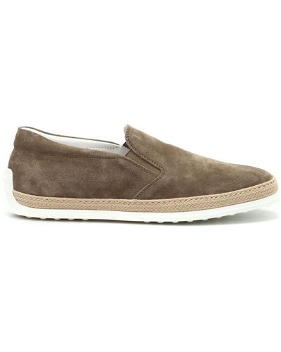 Tod's Round Toe Slip-On Trainers - Brown