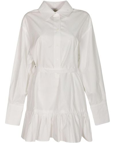 Patou Stripe Belted Dress - White