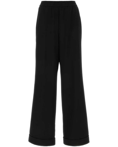 Dolce & Gabbana Stretch Wool Pyjamas Pant - Black