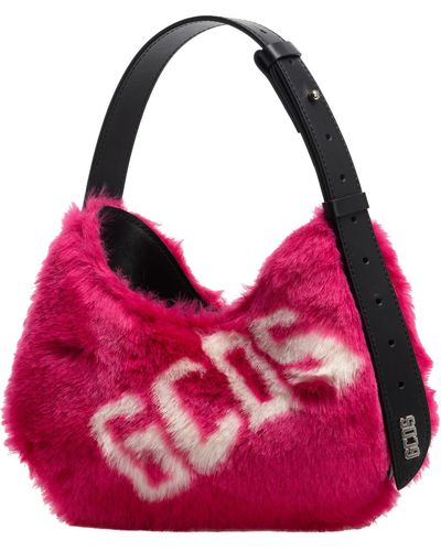 Gcds Comma Twist Leather Hobo Bag - Pink