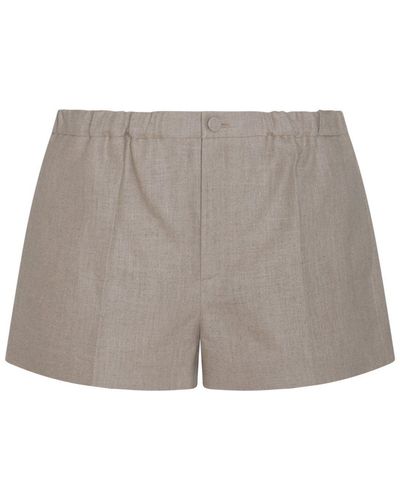 Valentino Mid-rise Pleated Shorts - Gray