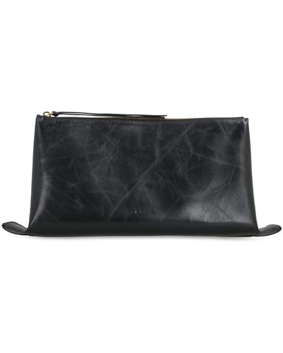 Jil Sander Leather Clutch - Black