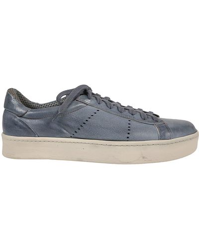 Eleventy Leather Trainers - Blue