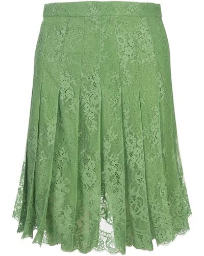 Ermanno Scervino Lace Pleated Skirt - Green