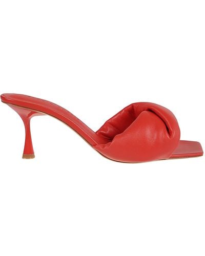 STUDIO AMELIA Twisted Front Mules - Red