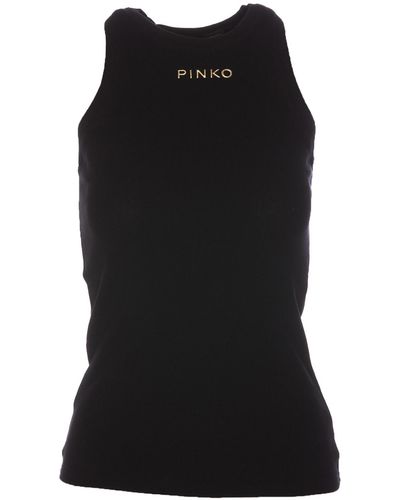 Pinko Logo Tank Top - Black