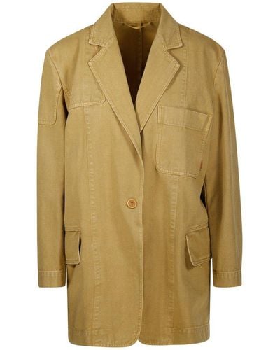 Max Mara Single-breasted Long-sleeved Jacket - Yellow