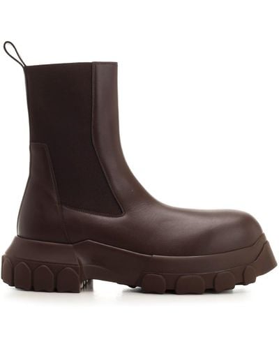 Rick Owens Beatle Bozo Ankle Boots - Brown