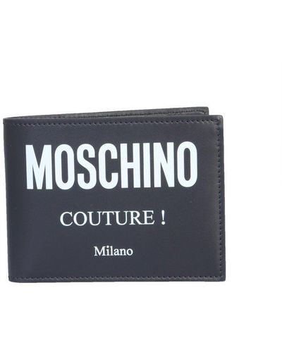 Moschino Couture Logo Printed Bifold Wallet - Blue