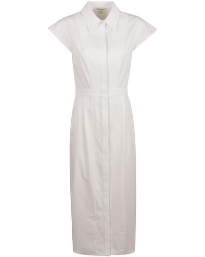 Alexander McQueen Capped Sleeve Dress - White