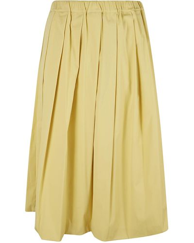 Fabiana Filippi Elastic Waist Pleated Flare Skirt - Yellow