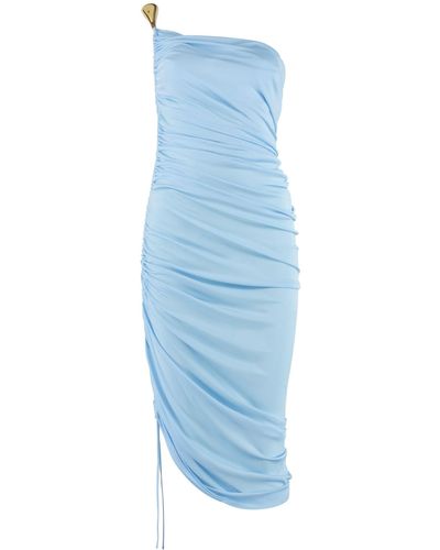 Bottega Veneta Jersey One-shoulder Dress - Blue