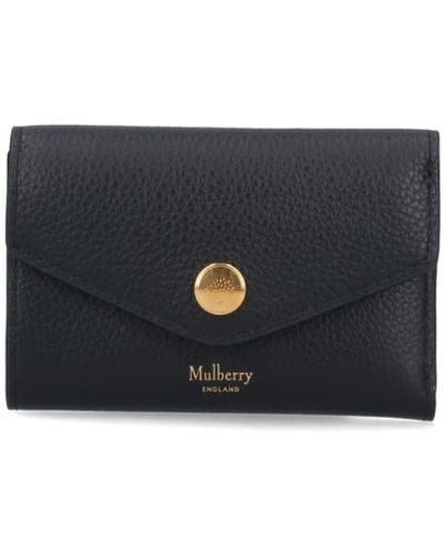 Mulberry Folded Multi-Card Logo Wallet - Black