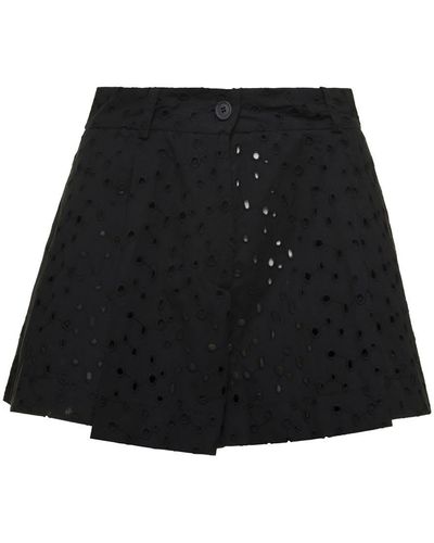 Semicouture Broderie Anglaise Shorts - Black
