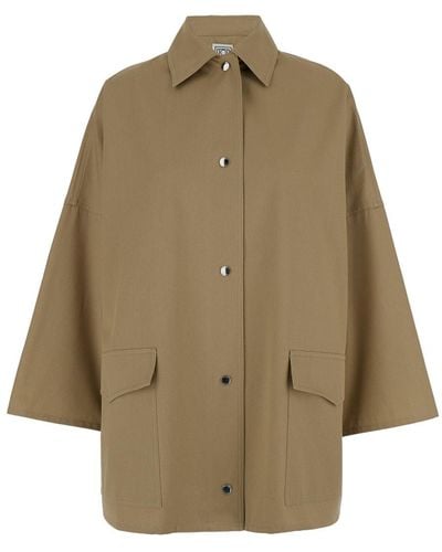 Totême Overshirt Jacket With Snap Buttons - Natural