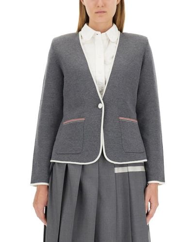 Thom Browne Single-Breasted Jacket - Gray