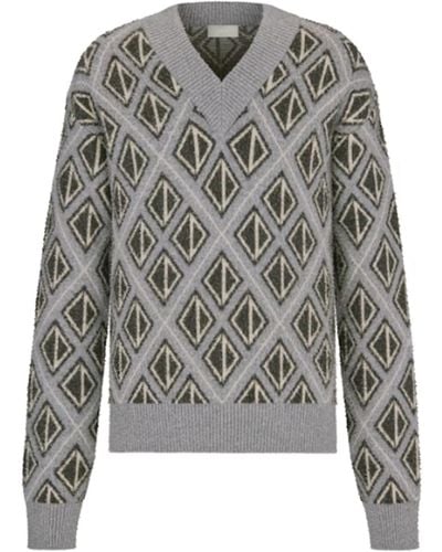 Dior Cd Diamond Motif Wool Sweater - Gray