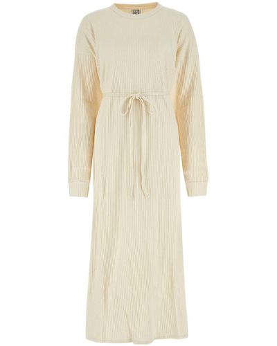 Baserange Ivory Cotton Dress - White