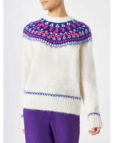 Mc2 Saint Barth Nordic Sweater With Cortina Embroidery - Purple