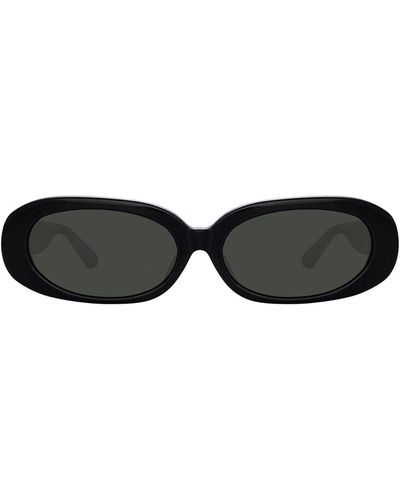Linda Farrow X Rowen Rose Cara Oval Framed Sunglasses - Black
