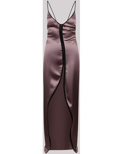 Ssheena Backless Front-slit Long Dress - Purple