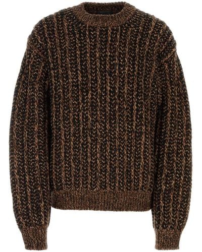 Prada Multicolour Wool Blend Jumper - Brown