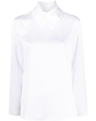 Emporio Armani Pointed High-neck Blouse - White