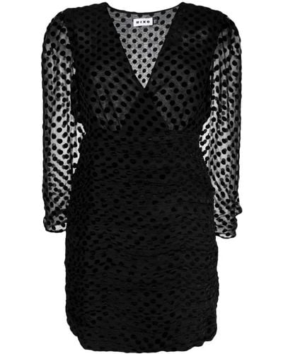 RIXO London Polka Dot-print Minidress - Black