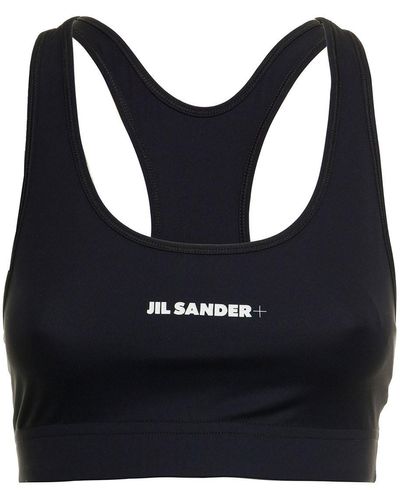 Jil Sander Blackstretch Fabric Top With Logo