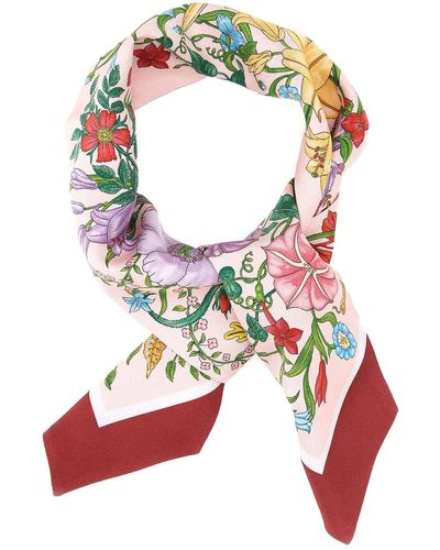 Gucci Printed Silk Foulard - Red