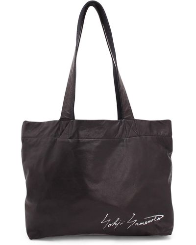 Yohji Yamamoto Discord By Leather Shopping Bag - Black