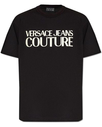 Versace T-shirt With Logo, - Black