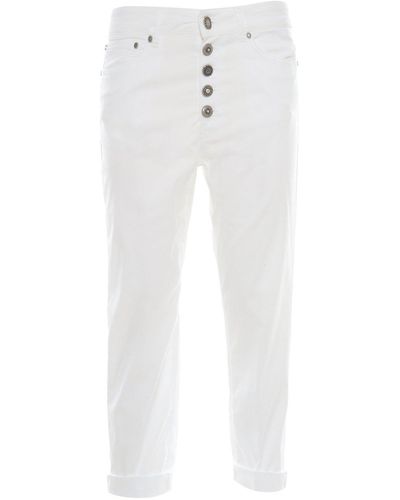 Dondup Logo-Patch Cropped Jeans - White