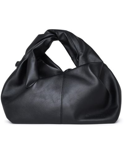 JW Anderson Black Leather Hobo Twister Bag