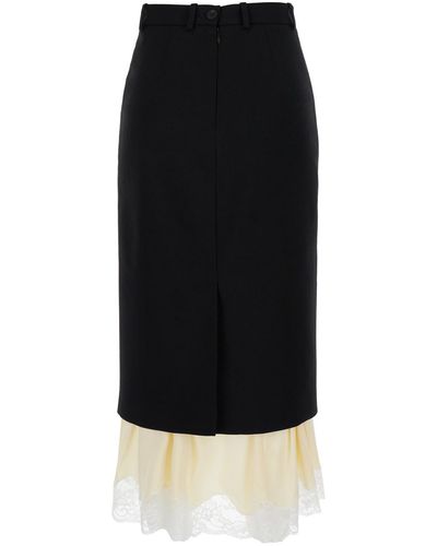 Balenciaga And Tailored Lingerie Skirt - Black