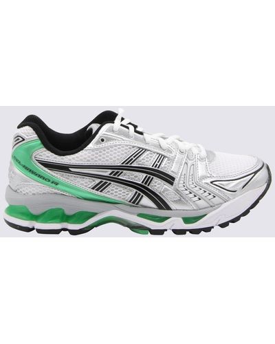 Asics White And Green Gel-kayano Sneakers - Gray