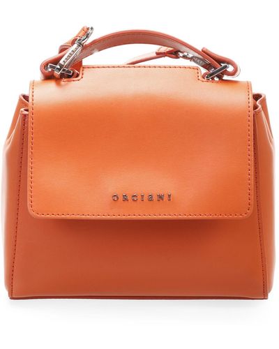 Orciani Sveva Vanity Mini Leather Handbag - Orange