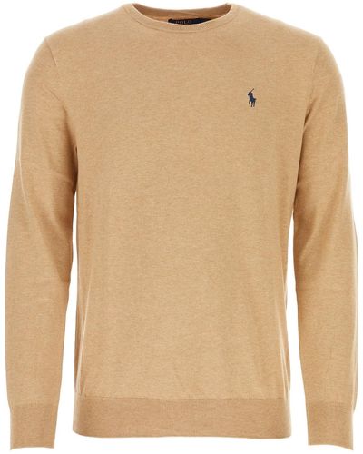 Ralph Lauren Camel Cotton Sweater - Natural